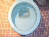 トイレ尿石取り作業後
