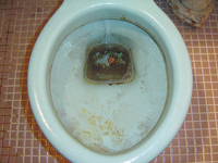 トイレ尿石取り作業前